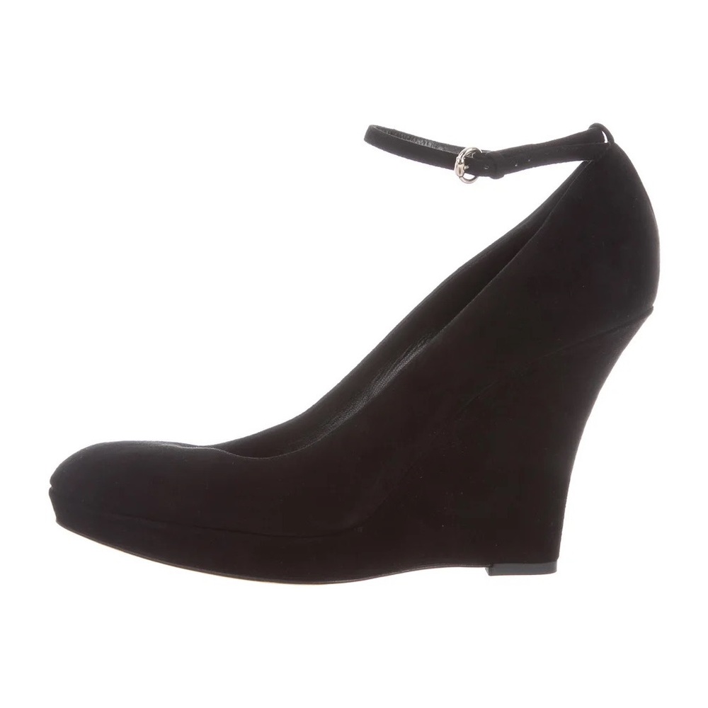 Gucci Suede Black Wedges